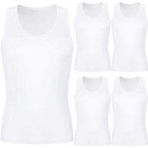 [제임스딘]제임스딘 흰색런닝 시원한 여름런닝 에어로쿨 흡한속건 후라이스 골지 민소매 남자 런닝 5매