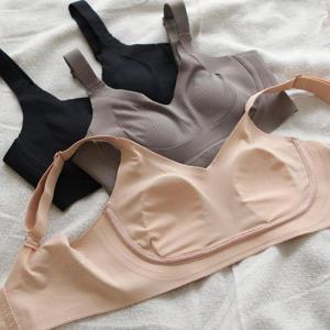 [글램공감]꾹꾹 노와이어 골지 데일리 미니마이저 브라 3colors