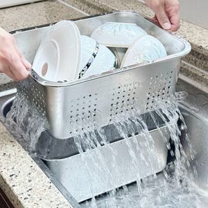 올지 물빠짐 설거지통 2단세트 11L 대형 스텐 사각 설겆이 통 불림 싱크대 스테인레스 304 주방 키친