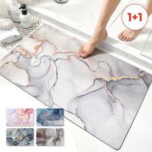 [1+1] 간편세척 대리석패턴 규조토 발매트 컬러4종 (총2개입)