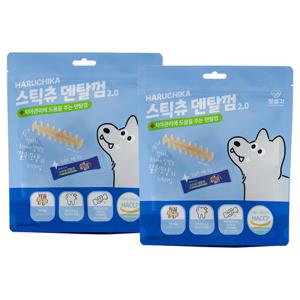 펫생각 갈퀴형 치석제거 강아지 덴탈껌 14개입 2팩 스틱츄 충치 구강 치석 입냄새 제거 관리 도움