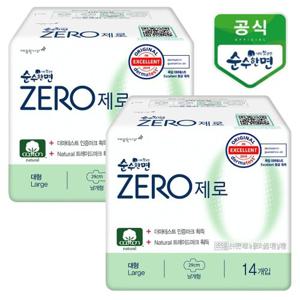 순수한면 제로 생리대 대형 14입x2팩