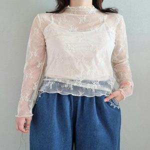 [디얼마미][디얼마미] 나비꽃 레이스 망사티 / 미시옷 빅사이즈 엄마옷 중년 여성 마담