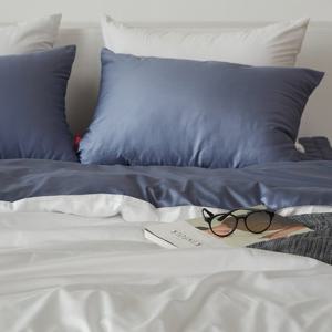 60수사틴 블루투톤 순면이불커버 베개세트Q퀸