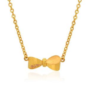 [골드모아] 여자 순금 목걸이 11.25g [리본 큐빅]