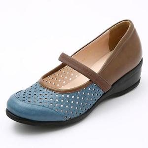 [더힐]라운드 펀칭 밴딩 여성여자 로퍼 플랫슈즈 단화 5cm/3color sjamx-3402