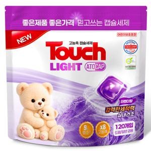 터치 고농축 아토캡 라벤더 캡슐세제 120개입/일반드럼겸용 중성세제 실내건조