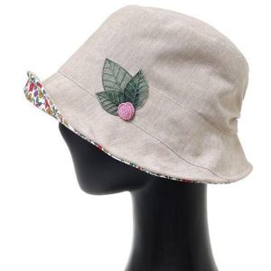 [플릭앤플록]MAU07.꽃챙 린넨 중년 여성 벙거지 모자 엄마 봄 여름 버킷햇