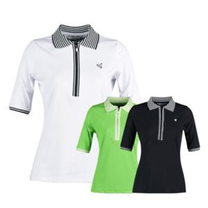 여성 봄 여름 골프웨어 골프 스윙 카라 반팔 티셔츠
