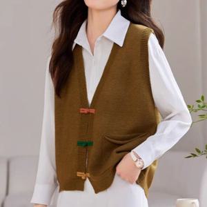 [몽벨리즈]삼색여밈니트조끼 mde2301519