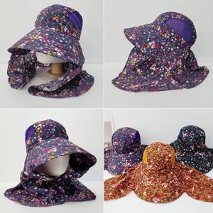 [마메든]여름 망사 꽃 치마 벙거지/엄마 중년 여성 그늘막 작업 등산 와이어챙 모자