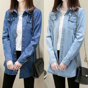 로로비 / 로로비 청 데님 카라 셔츠 남방