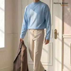 [멜팅브라운]남성 오버핏 긴팔티셔츠 반폴라티 LK26