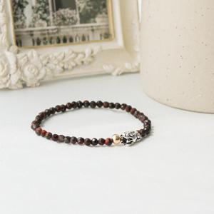 [박씨상방] 호안석 컷팅 14k 골드필드 꼬마 비휴팔찌 4미리