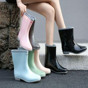 여자신발 여성 유광 레인부츠 여름장화 에나멜 장마 부츠 3컬러