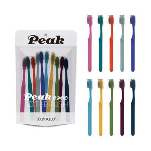[국내 최대 30가지 컬러모] 젤리젤로 피크6900칫솔 10개입 세트 (레트로 컬러)