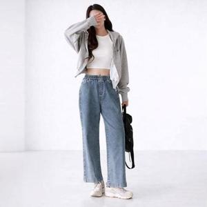 여성 청바지 옆절개 포인트 허리밴딩 편한 데님팬츠 하의