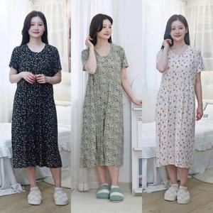 [셀러허브_여성트랜드패션]여름 플라워 냉장고 냉감 원피스잠옷 홈웨어원피스