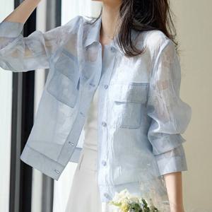 ★베스트★[블랙퀸] 에저수 플로럴 시스루 자켓 blk003432