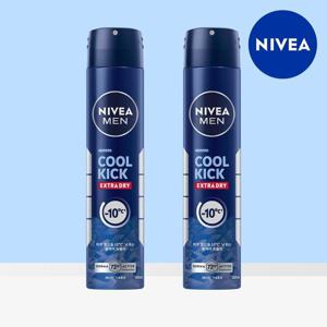 [니베아 공식] 니베아 맨 데오드란트 스프레이 쿨 킥 200ml 2개