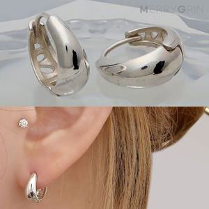 [메리그린] 925실버 물방울 링 귀걸이