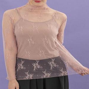 [디얼마미][디얼마미] 시스루 레이스 망사 티셔츠 / 미시옷 빅사이즈 엄마옷 중년 여성 마담