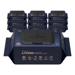 리벤스 시그니처 크라운 골드 도톰한 아기 물티슈 70매 * 10팩