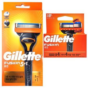 질레트 퓨전 매뉴얼 면도기2UP+면도날4입 (면도기1개+날 총6개)