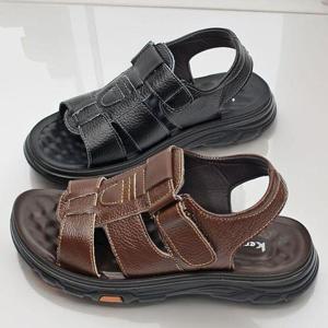 캐주얼 스타일 찍찍이 클로징 소가죽 남자 여름 샌들 WF42328