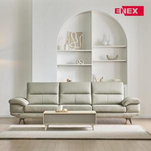 [에넥스] 피렌체 이태리 천연소가죽 4인 소파 + 스툴