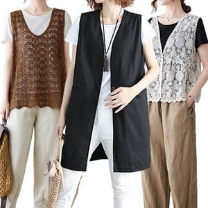 균일가♥ [유니제이] 데일리 린넨조끼/데님조끼/그물조끼/베스트