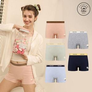 [제이코튼]주니어 여아용 코튼순면 러블리 드로즈 사각팬티 5종 세트