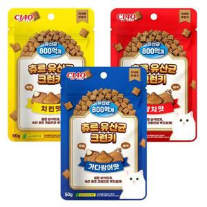 이나바 유산균 크런키간식 60gx3개 3종혼합 겉바속촉