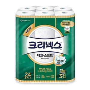 크리넥스 휴지 데코 소프트 3겹 24롤 화장지 WFIH1B0