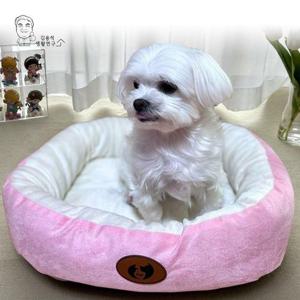 애견쿠션 강아지 원형 방석 고양이 쿠션 극세사 애견 반려견