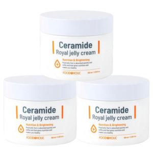 (3개)푸드어홀릭 세라마이드 로얄젤리 크림 100ml/수분크림 장벽강화 주름개선 영양케어