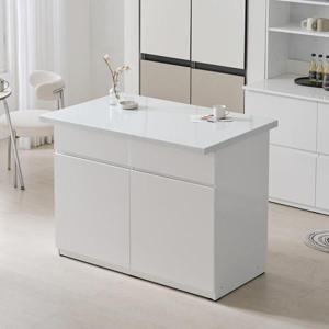 나무뜰 시오 E0 키높은 이지수납 광파오븐 인조대리석 아일랜드 홈바 식탁 렌지대 수납장 1200X750 YDF341