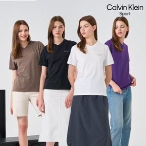 [10%앱적립][Calvin Klein Sport] 26SS 여성 브이넥 반팔 티셔츠 4종