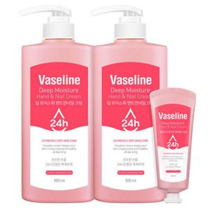 바세린 고보습 핸드앤네일 핸드크림 대용량 500ml 2개 + 60ml / 각질 케어