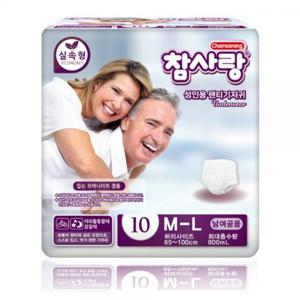 참사랑 팬티형 실속형 중형10px8팩 성인용기저귀 요실금팬티
