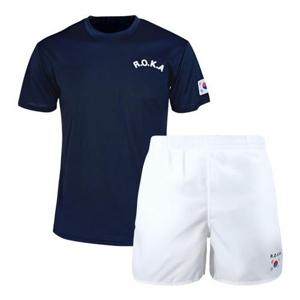 [SET] 로카티 ROKA 코리아아미 반팔티(네이비)+태극기반바지(화이트) 세트