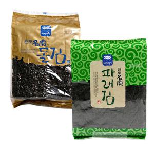 [완도진품]명가국내산지주식돌김100장+명가국내산지주식파래김100장