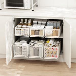 코드리빙 레일 주방 선반 그릇 양념통 정리 슬라이딩 다용도 수납함 40cm 중형