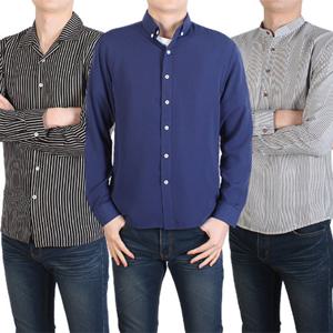 [필골드]봄내음 물씬나는 남성셔츠 카치온 헨리넥 10종  /선택01)MS606 카치온 솔리드버튼다운셔츠R