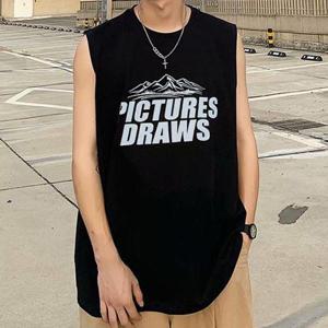 남성 프린팅 루즈핏 여름 민소매 나시 티셔츠 4컬러