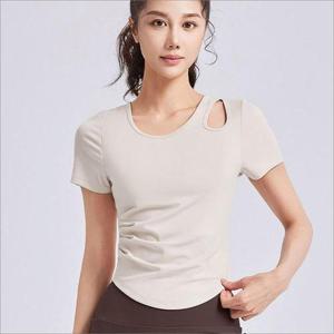 운동복 반팔 요가 필라테스 옆셔링 트임 트레이닝복 상의 WFK6LAC