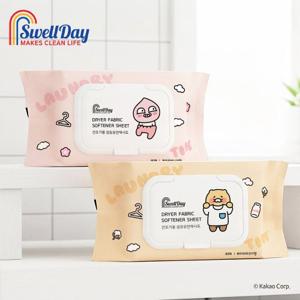 [스웰데이 X 카카오프렌즈] 건조기시트 드라이 섬유 유연제 320매 (80매입x4팩)