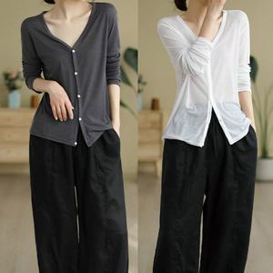 여성카디건 데일리 얇은 차분한 여성 가디건 봄 여름 에어컨 바람