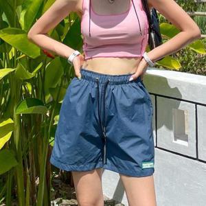 [드레스날다]썸머마카롱 베이직 패치 밴딩 비치 반바지(남녀공용)