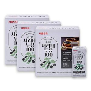 [서울우유]서울우유 국산콩 서리태 두유 100 190ml 48팩-쥐눈이콩 검은콩 약콩 두유 (46106792)